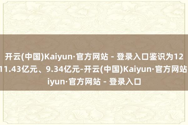 开云(中国)Kaiyun·官方网站 - 登录入口鉴识为12.77亿元、11.43亿元、9.34亿元-开云(中国)Kaiyun·官方网站 - 登录入口