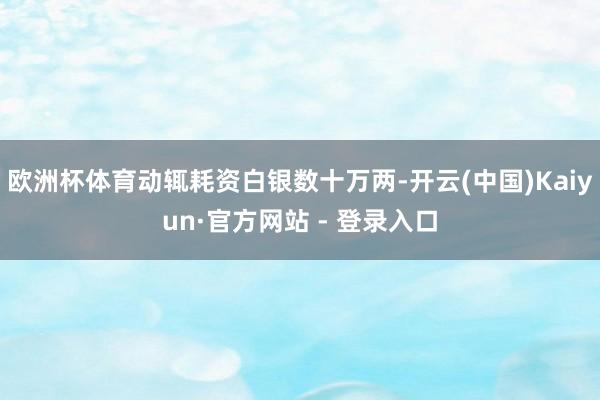 欧洲杯体育动辄耗资白银数十万两-开云(中国)Kaiyun·官方网站 - 登录入口