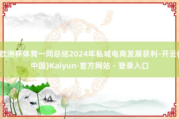 欧洲杯体育一同总结2024年私域电商发展获利-开云(中国)Kaiyun·官方网站 - 登录入口