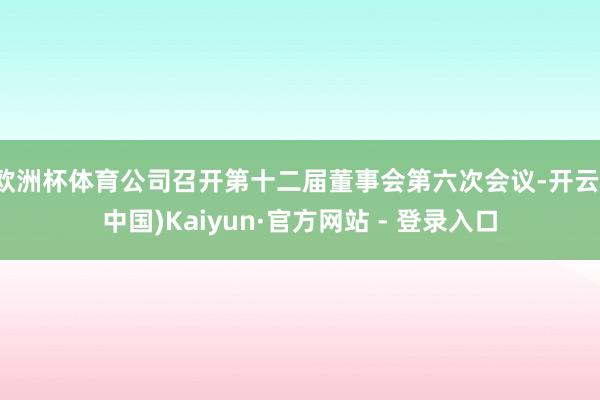 欧洲杯体育公司召开第十二届董事会第六次会议-开云(中国)Kaiyun·官方网站 - 登录入口