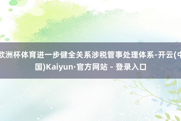 欧洲杯体育进一步健全关系涉税管事处理体系-开云(中国)Kaiyun·官方网站 - 登录入口