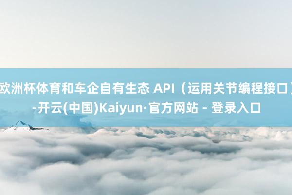 欧洲杯体育和车企自有生态 API(运用关节编程接口)-开云(中国)Kaiyun·官方网站 - 登录入口