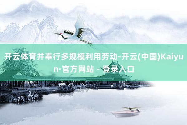 开云体育并奉行多规模利用劳动-开云(中国)Kaiyun·官方网站 - 登录入口