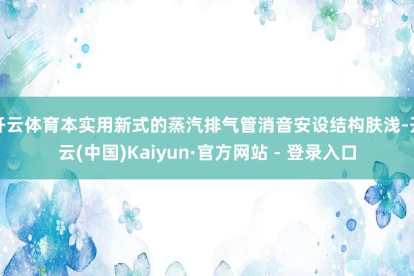 开云体育本实用新式的蒸汽排气管消音安设结构肤浅-开云(中国)Kaiyun·官方网站 - 登录入口
