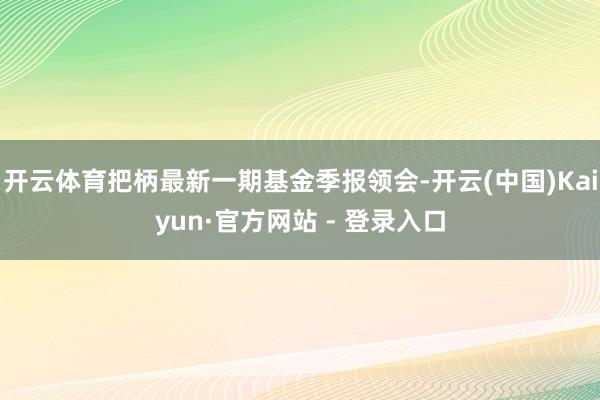 开云体育把柄最新一期基金季报领会-开云(中国)Kaiyun·官方网站 - 登录入口