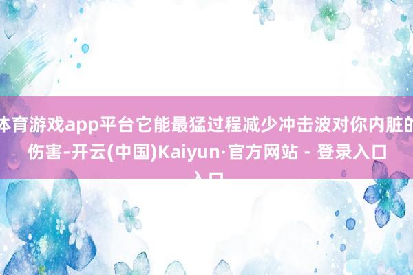 体育游戏app平台它能最猛过程减少冲击波对你内脏的伤害-开云(中国)Kaiyun·官方网站 - 登录入口