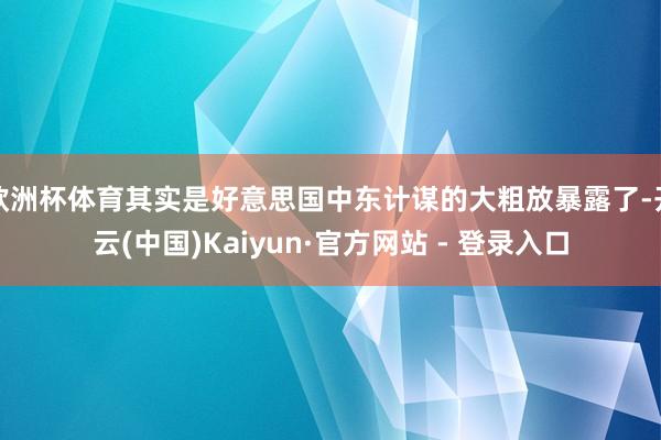 欧洲杯体育其实是好意思国中东计谋的大粗放暴露了-开云(中国)Kaiyun·官方网站 - 登录入口